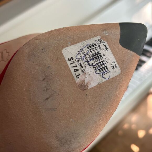 Cole Haan Red Suede Heels 7B - Picture 9 of 16